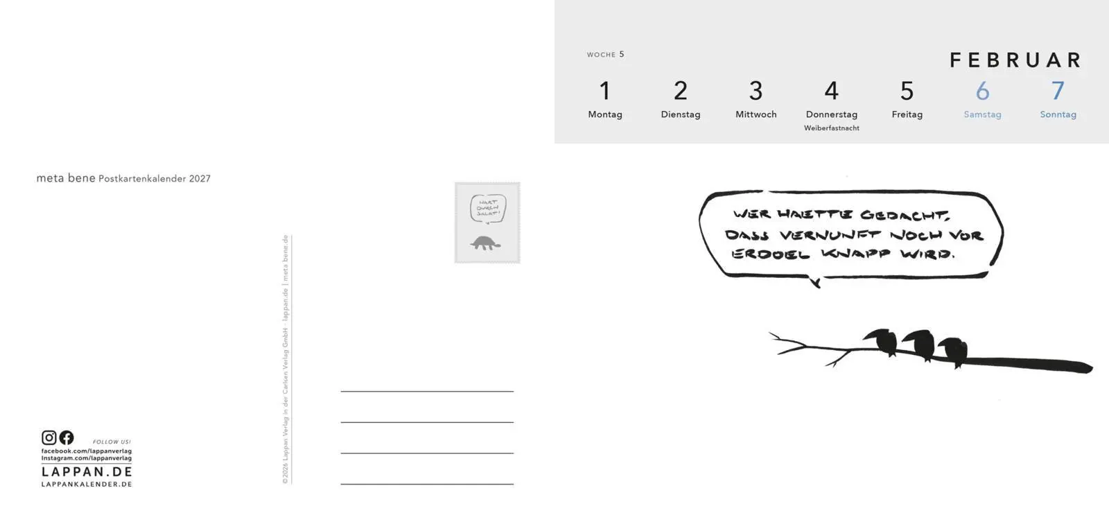 Bild: 9783830322887 | meta bene Postkartenkalender 2027 | Meta Bene | Kalender | 108 S.