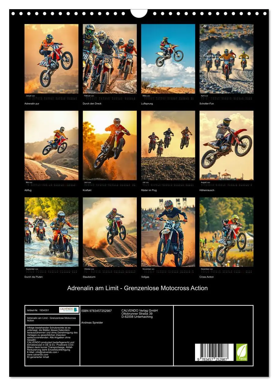 Bild: 9783457252987 | Adrenalin am Limit - Grenzenlose Motocross Action (Wandkalender...