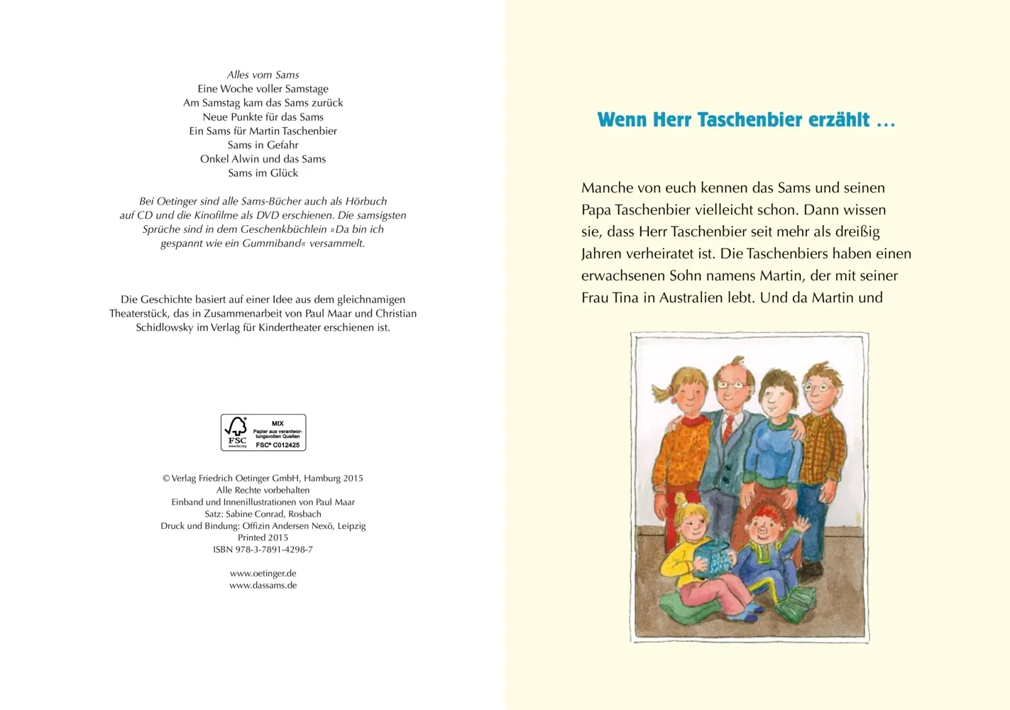Rückseite: 9783789142987 | Ein Sams zu viel | Paul Maar | Buch | Sams | 144 S. | Deutsch | 2015