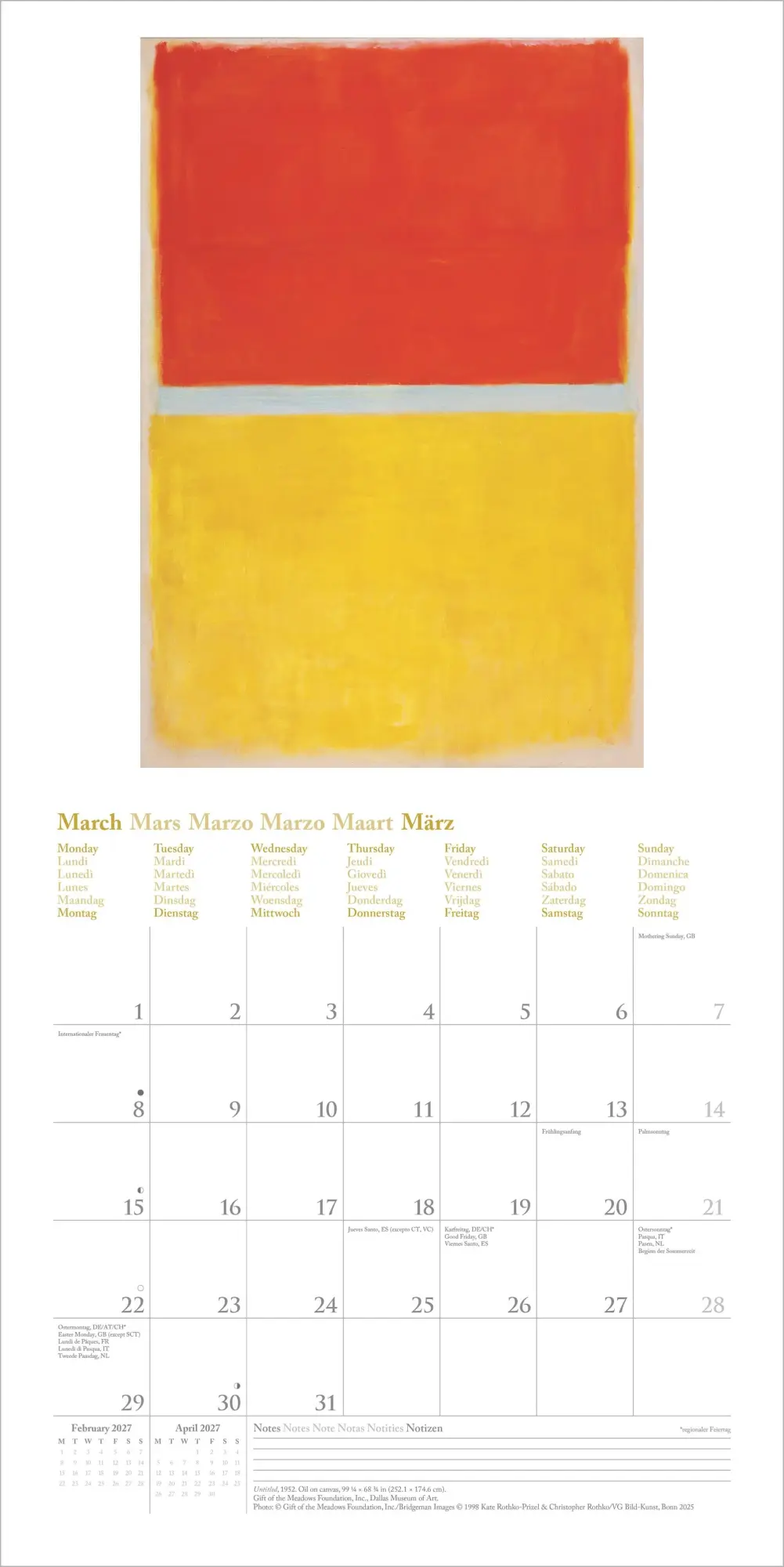 Bild: 4069095013087 | Mark Rothko 2027 | Neumann Verlage GmbH &amp; Co KG | Kalender | 14 S.