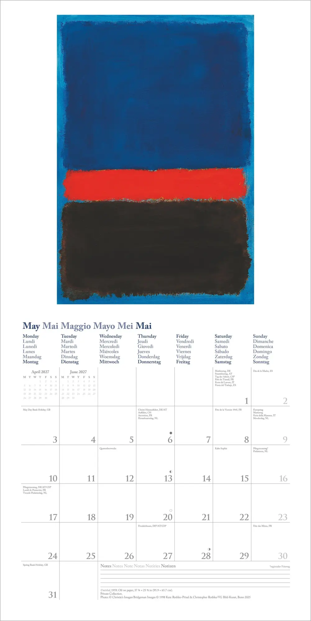 Bild: 4069095013087 | Mark Rothko 2027 | Neumann Verlage GmbH &amp; Co KG | Kalender | 14 S.