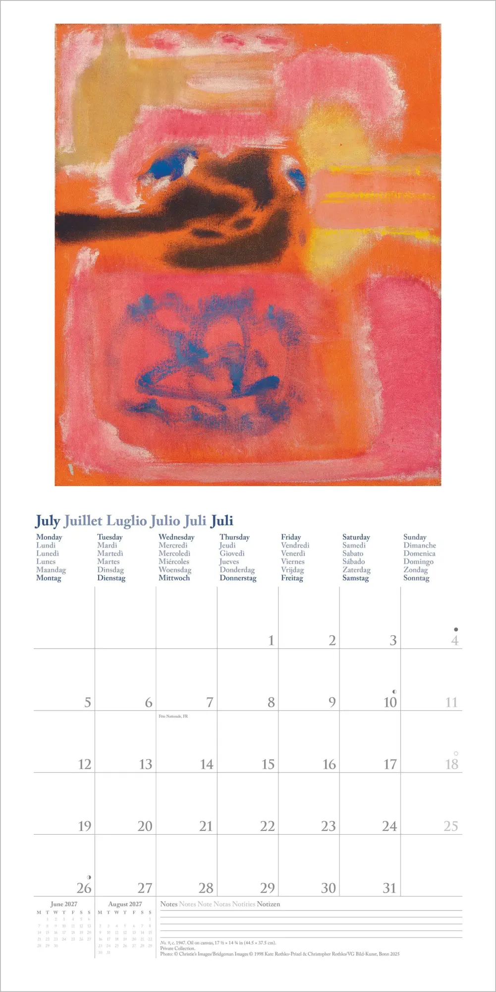 Bild: 4069095013087 | Mark Rothko 2027 | Neumann Verlage GmbH &amp; Co KG | Kalender | 14 S.