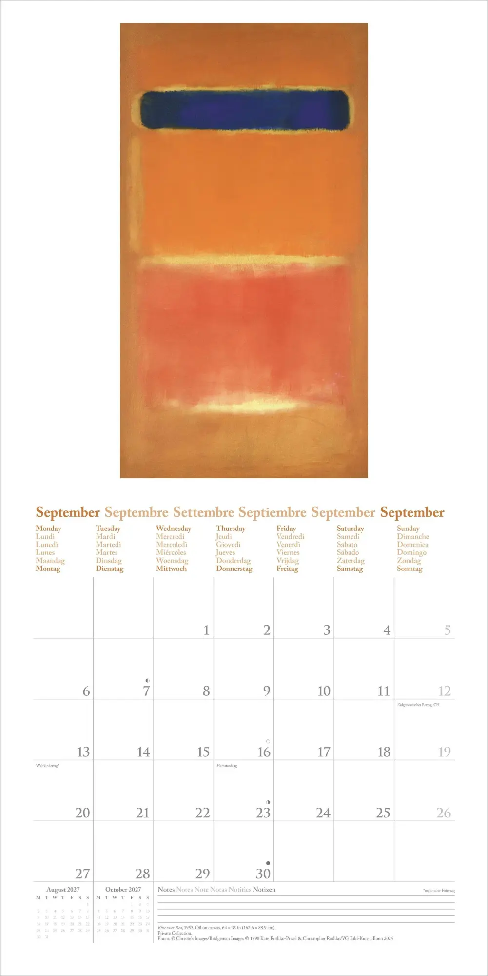 Bild: 4069095013087 | Mark Rothko 2027 | Neumann Verlage GmbH &amp; Co KG | Kalender | 14 S.