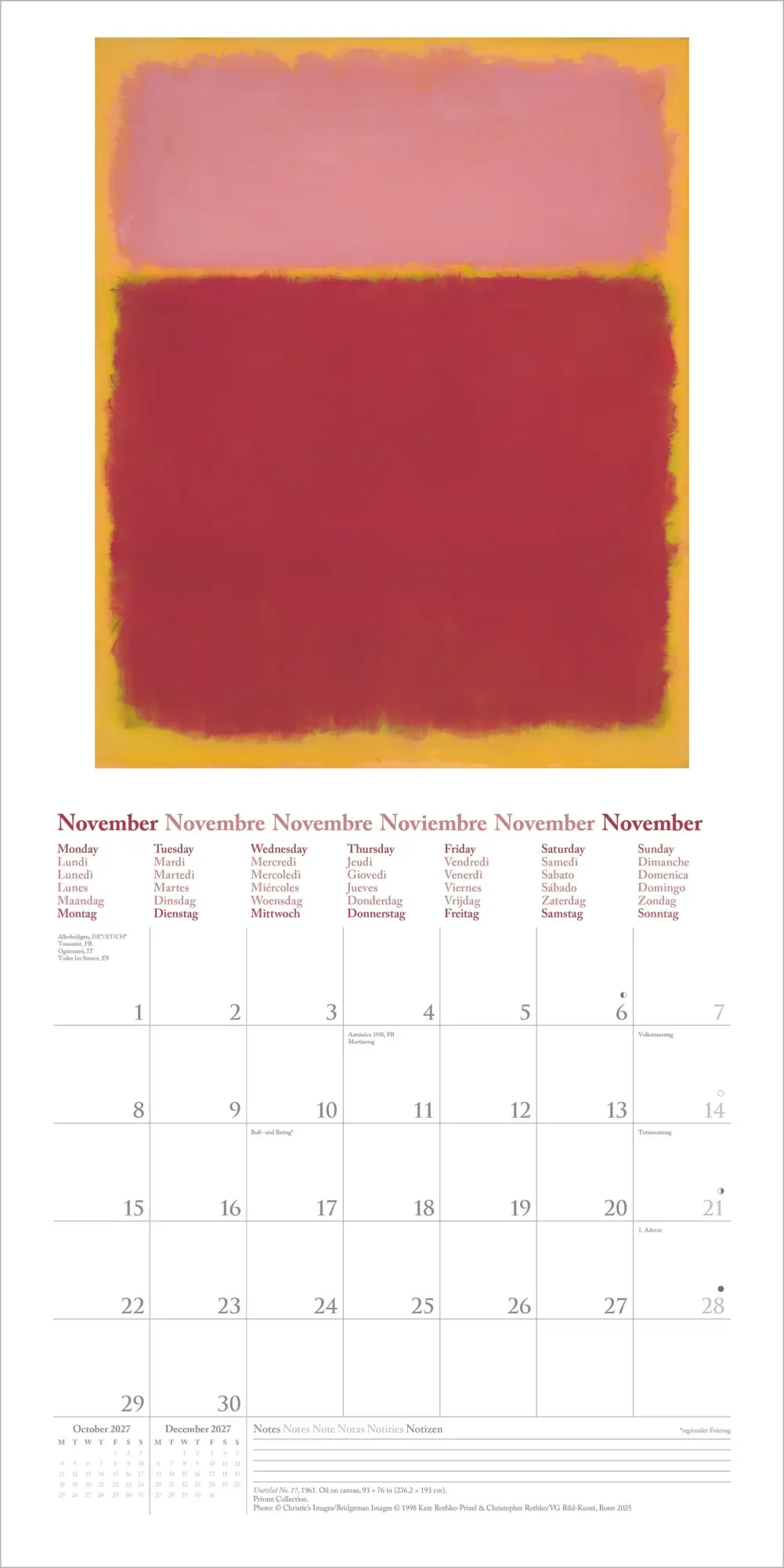 Bild: 4069095013087 | Mark Rothko 2027 | Neumann Verlage GmbH &amp; Co KG | Kalender | 14 S.