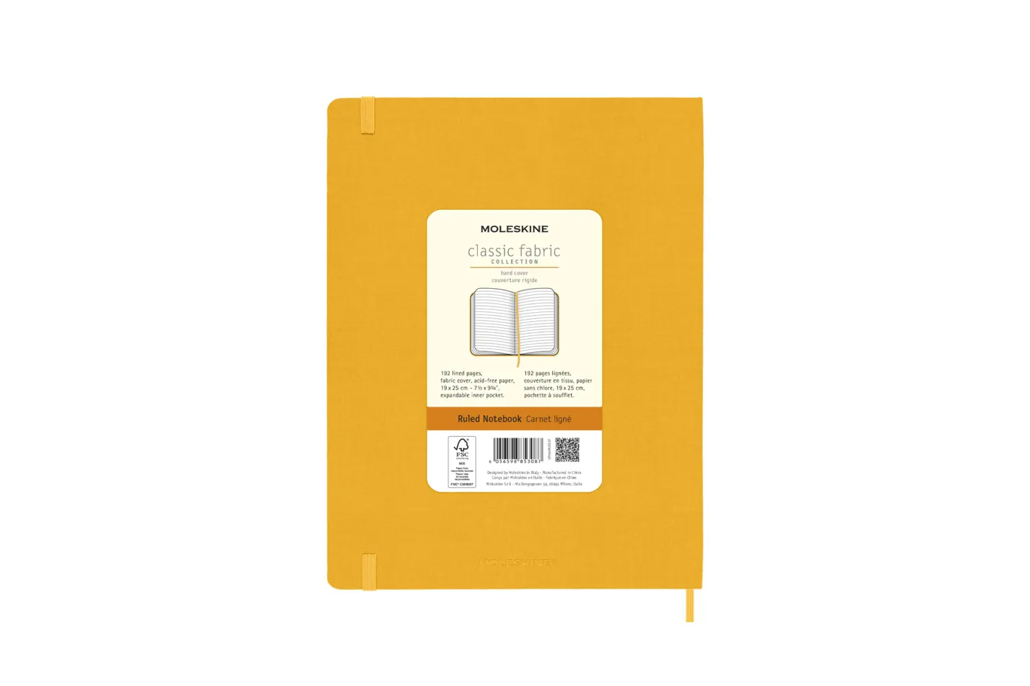 Bild: 8056598853087 | Moleskine Notizbuch - Color, XL, Liniert, Stoffeinband, Orangegelb