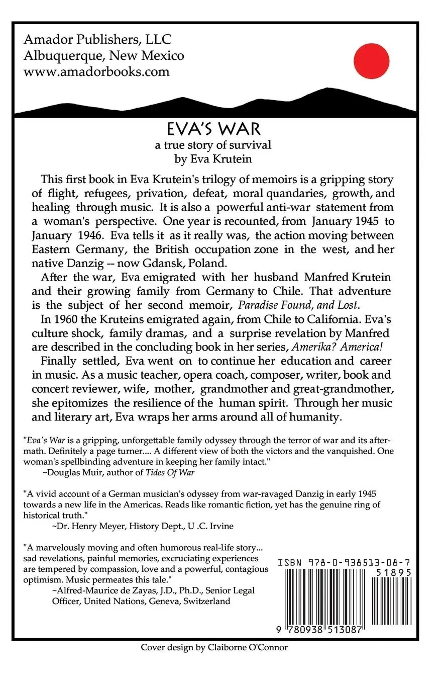 Rückseite: 9780938513087 | Eva's War | A True Story of Survival | Krutein Eva | Taschenbuch