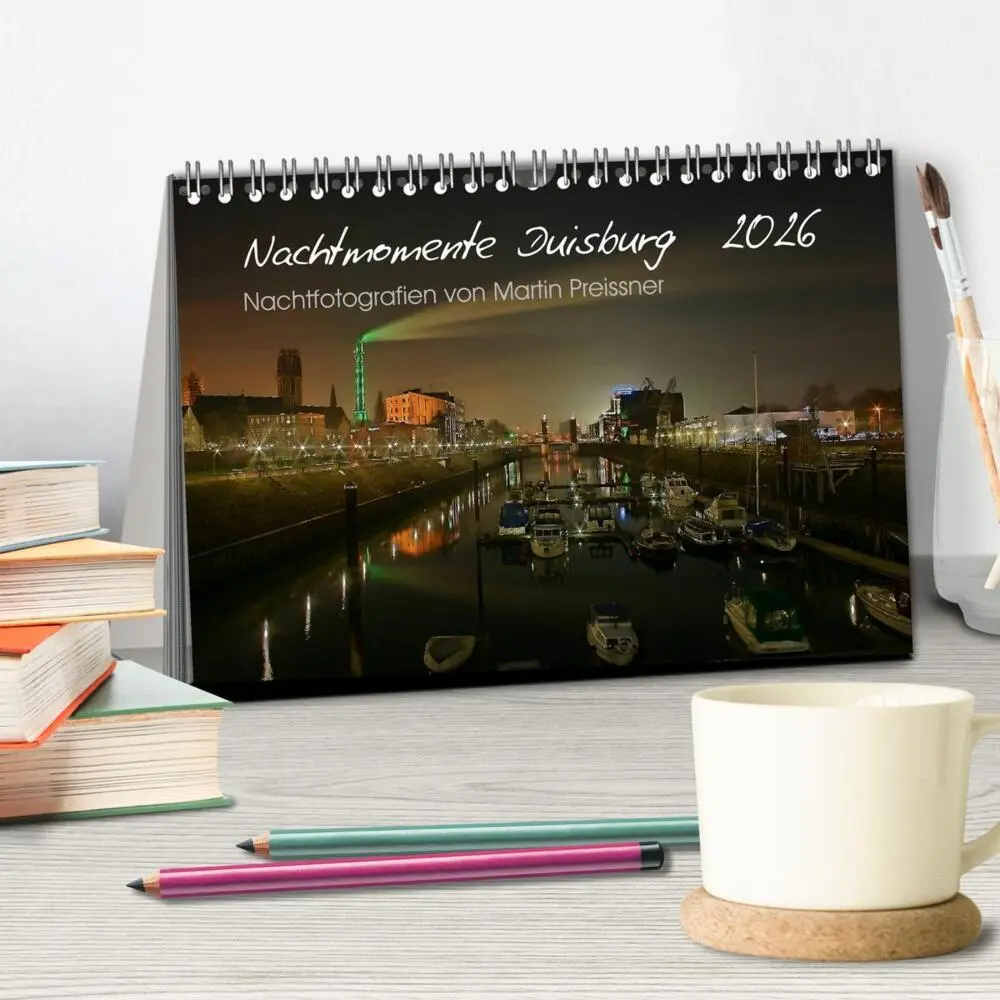 Bild: 9783516093087 | Duisburg Nachtmomente 2026 (Tischkalender 2026 DIN A5 quer),...