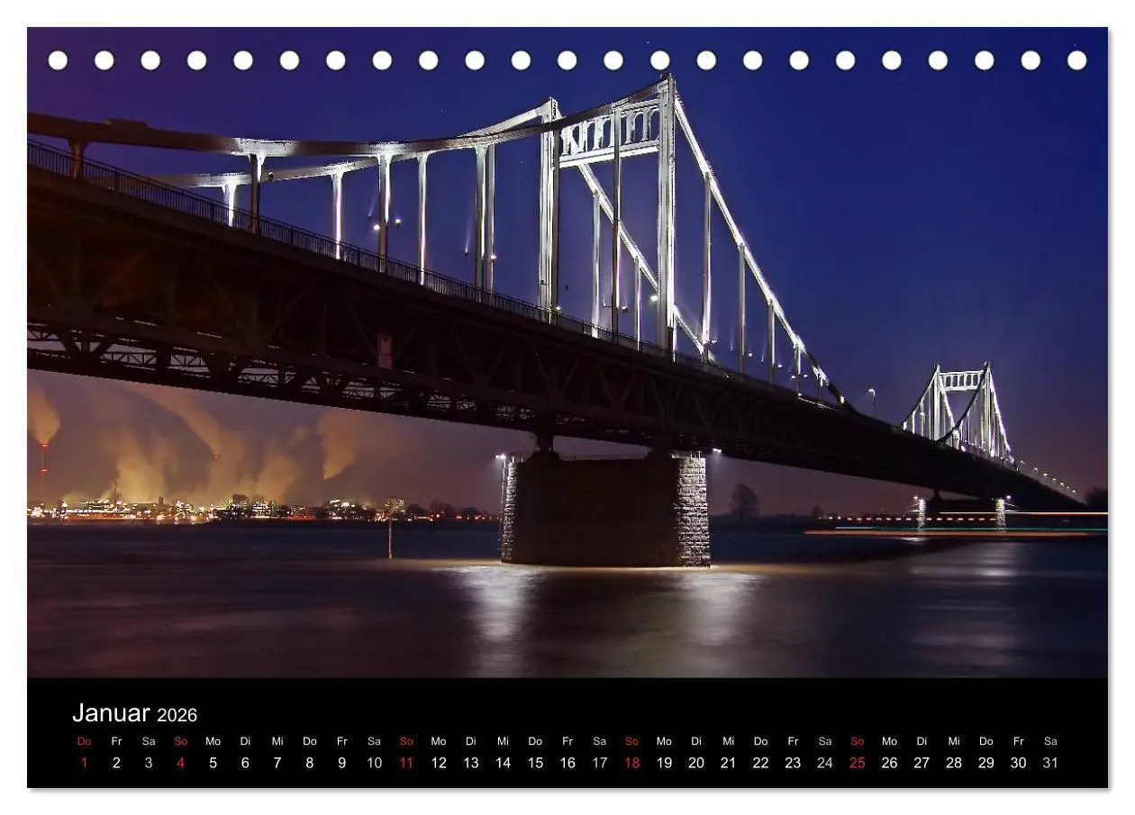 Bild: 9783516093087 | Duisburg Nachtmomente 2026 (Tischkalender 2026 DIN A5 quer),...