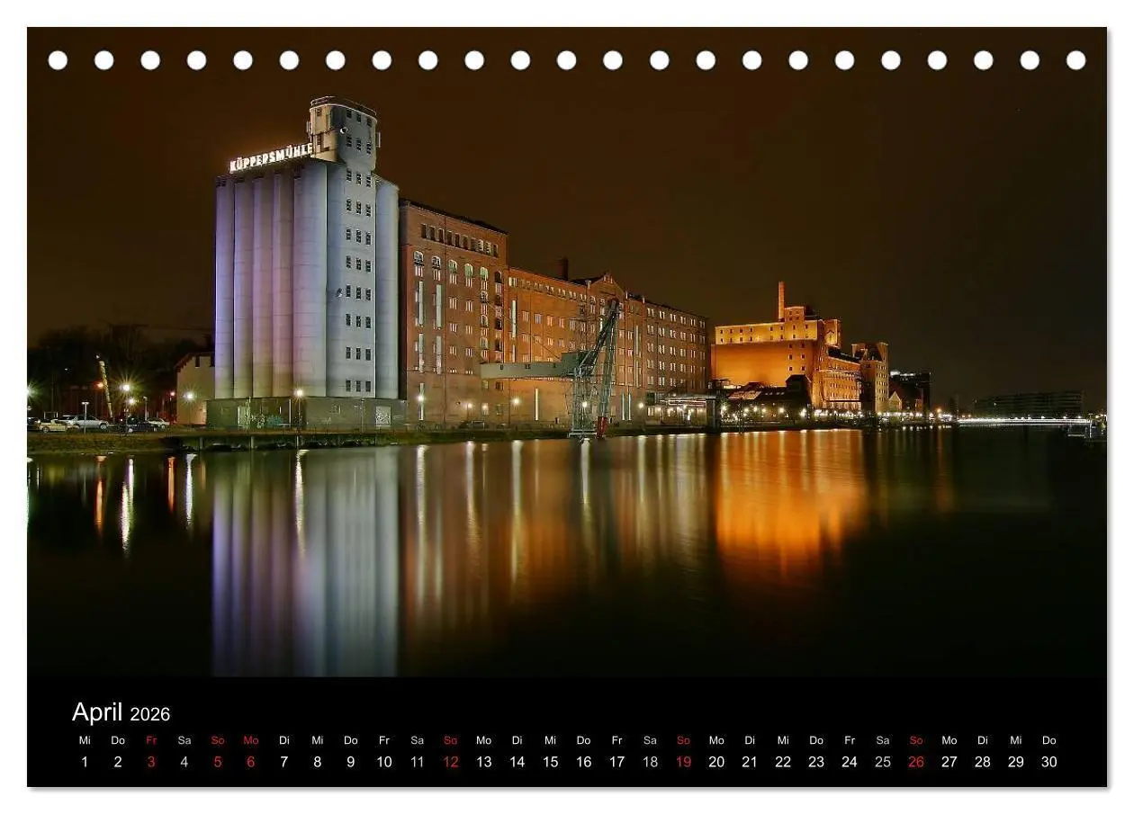 Bild: 9783516093087 | Duisburg Nachtmomente 2026 (Tischkalender 2026 DIN A5 quer),...