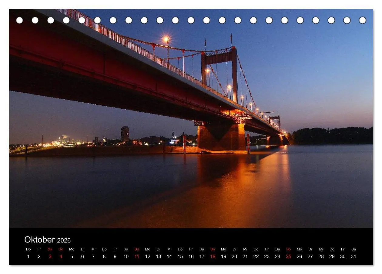 Bild: 9783516093087 | Duisburg Nachtmomente 2026 (Tischkalender 2026 DIN A5 quer),...