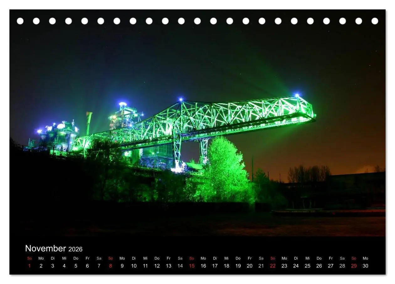 Bild: 9783516093087 | Duisburg Nachtmomente 2026 (Tischkalender 2026 DIN A5 quer),...