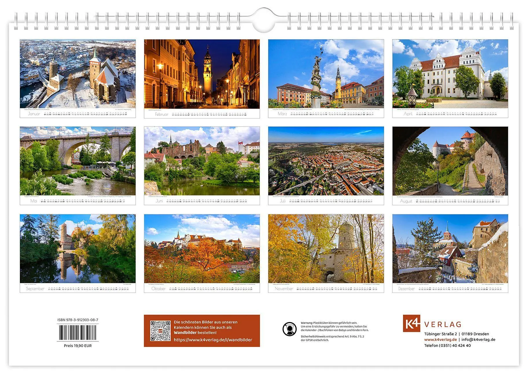 Bild: 9783912303087 | Kalender Bautzen 2027 | 45 x 30 cm weißes Kalendarium | Peter Schubert