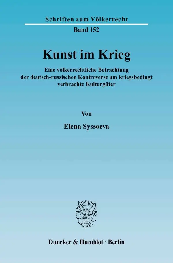 Cover: 9783428113187 | Kunst im Krieg. | Elena Syssoeva | Taschenbuch | 431 S. | Deutsch