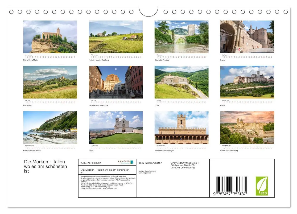 Bild: 9783457753187 | Die Marken - Italien wo es am schönsten ist (Wandkalender 2026 DIN...