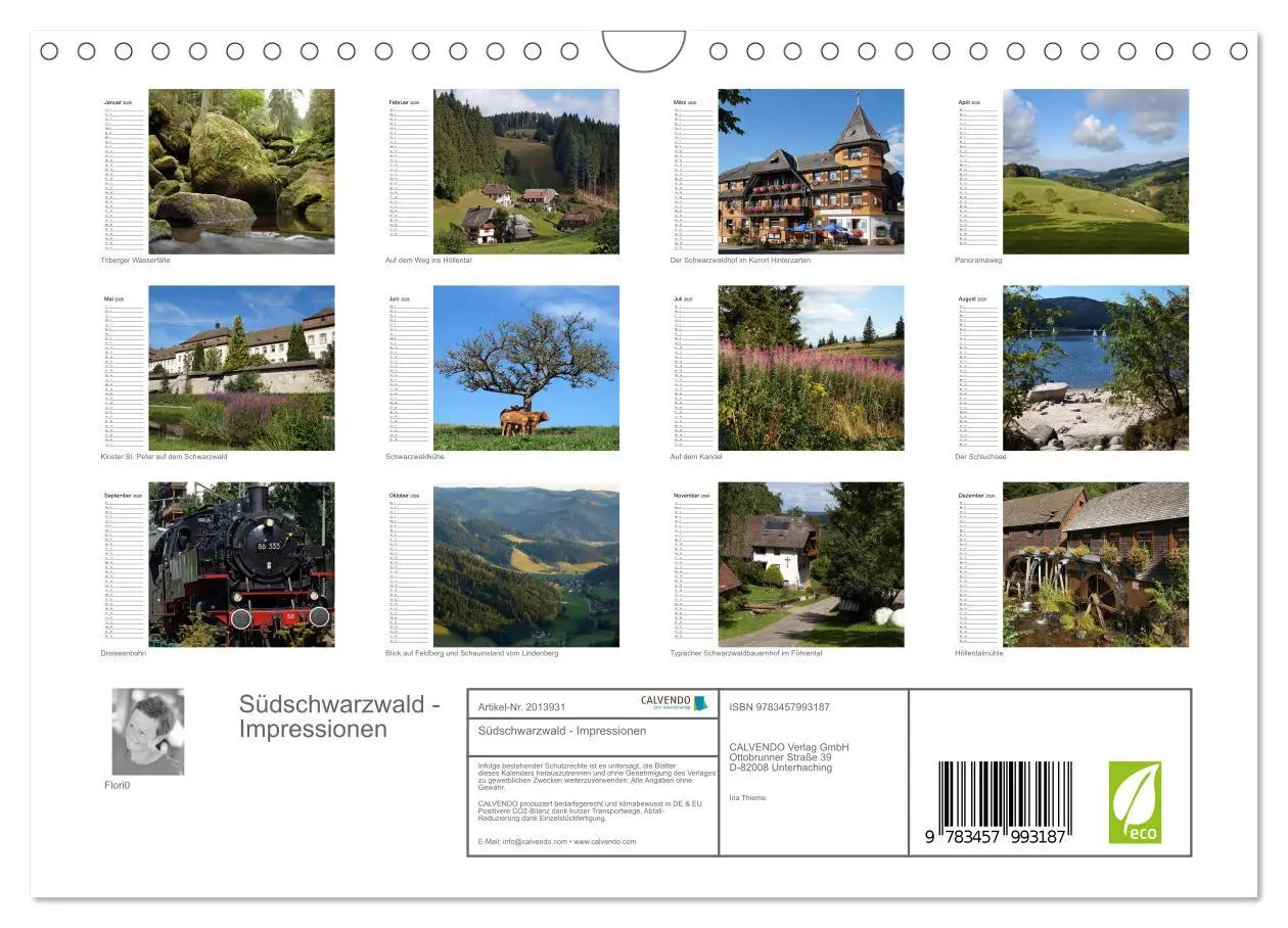 Bild: 9783457993187 | Südschwarzwald - Impressionen (Wandkalender 2026 DIN A4 quer),...