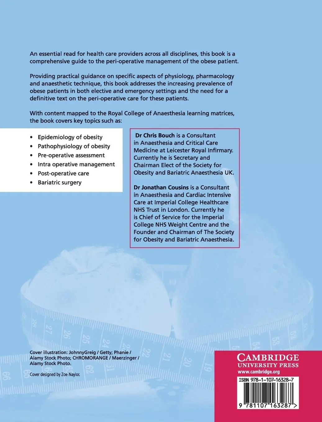 Rückseite: 9781107163287 | Core Topics in Anaesthesia and Perioperative Care of the Morbidly...