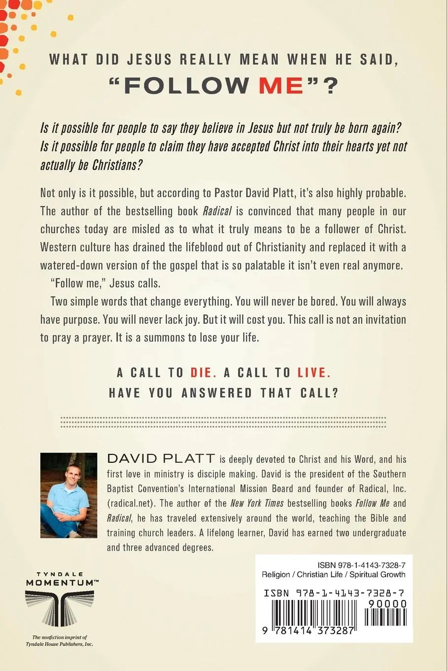 Rückseite: 9781414373287 | Follow Me | David Platt | Taschenbuch | Englisch | 2013