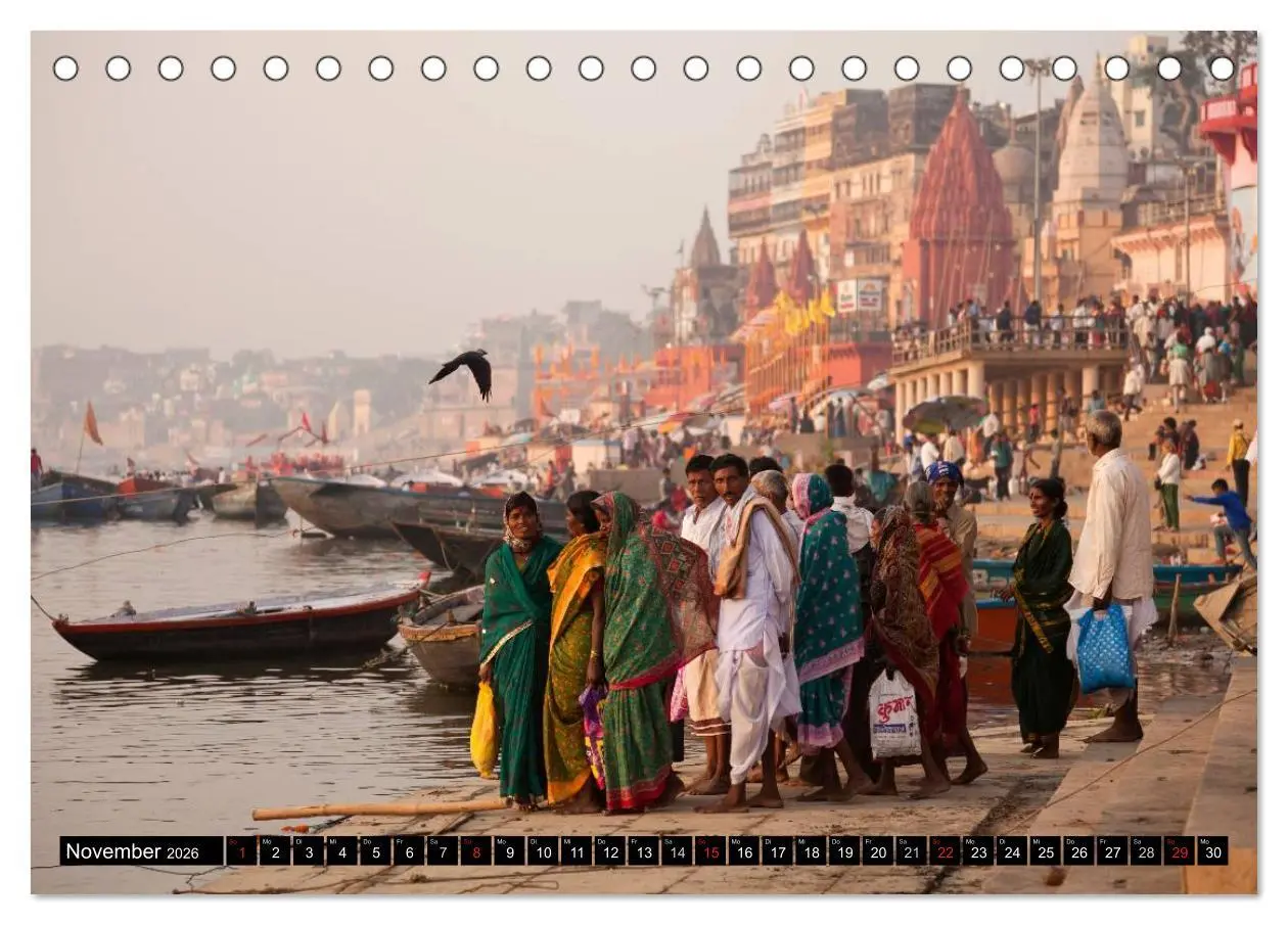 Bild: 9783516073287 | Indien - Varanasi (Tischkalender 2026 DIN A5 quer), CALVENDO...