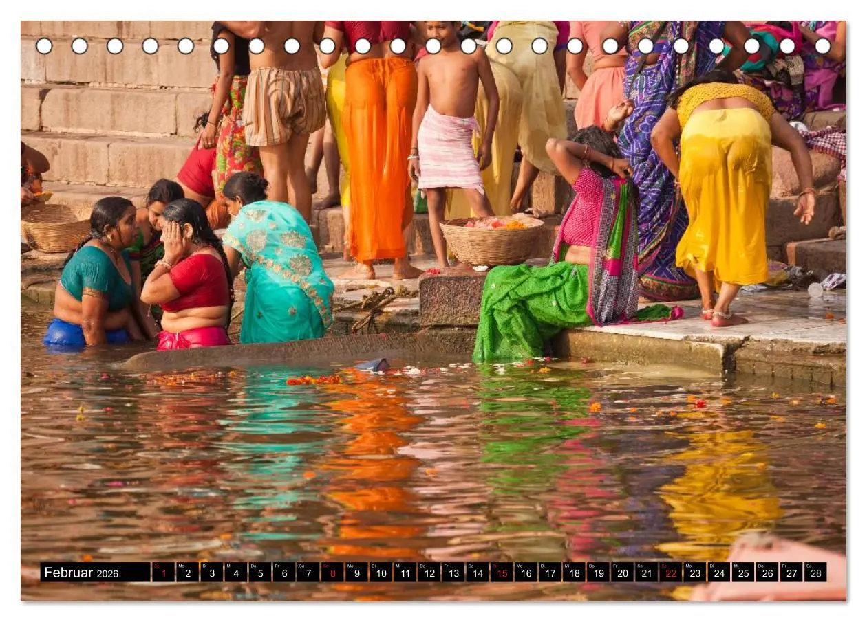 Bild: 9783516073287 | Indien - Varanasi (Tischkalender 2026 DIN A5 quer), CALVENDO...