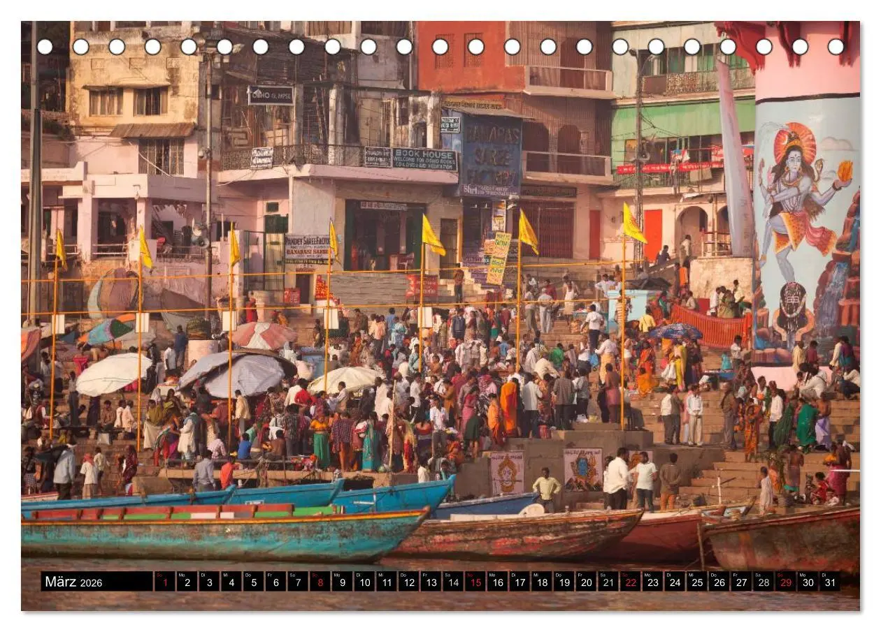 Bild: 9783516073287 | Indien - Varanasi (Tischkalender 2026 DIN A5 quer), CALVENDO...