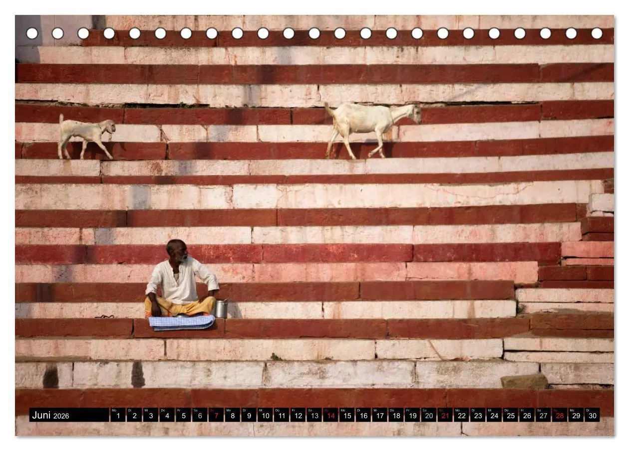 Bild: 9783516073287 | Indien - Varanasi (Tischkalender 2026 DIN A5 quer), CALVENDO...