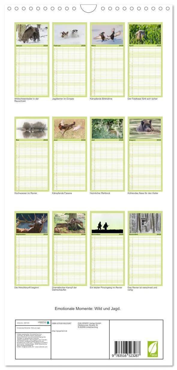 Bild: 9783516523287 | Familienplaner 2026 - Emotionale Momente: Wild und Jagd. mit 5...