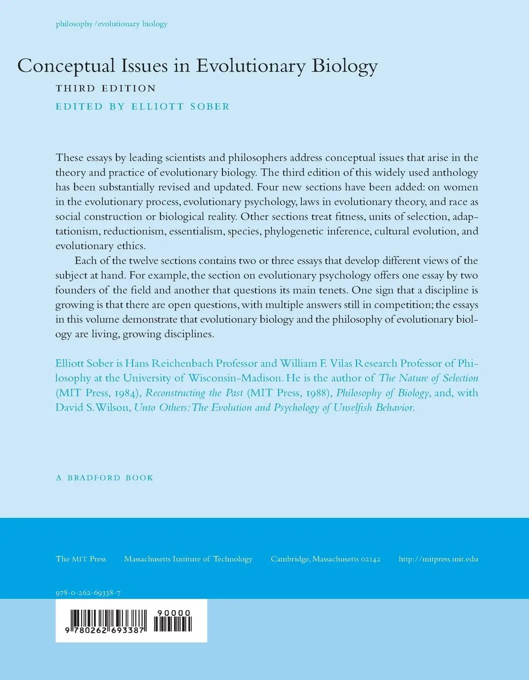 Rückseite: 9780262693387 | Conceptual Issues in Evolutionary Biology, third edition | Sober