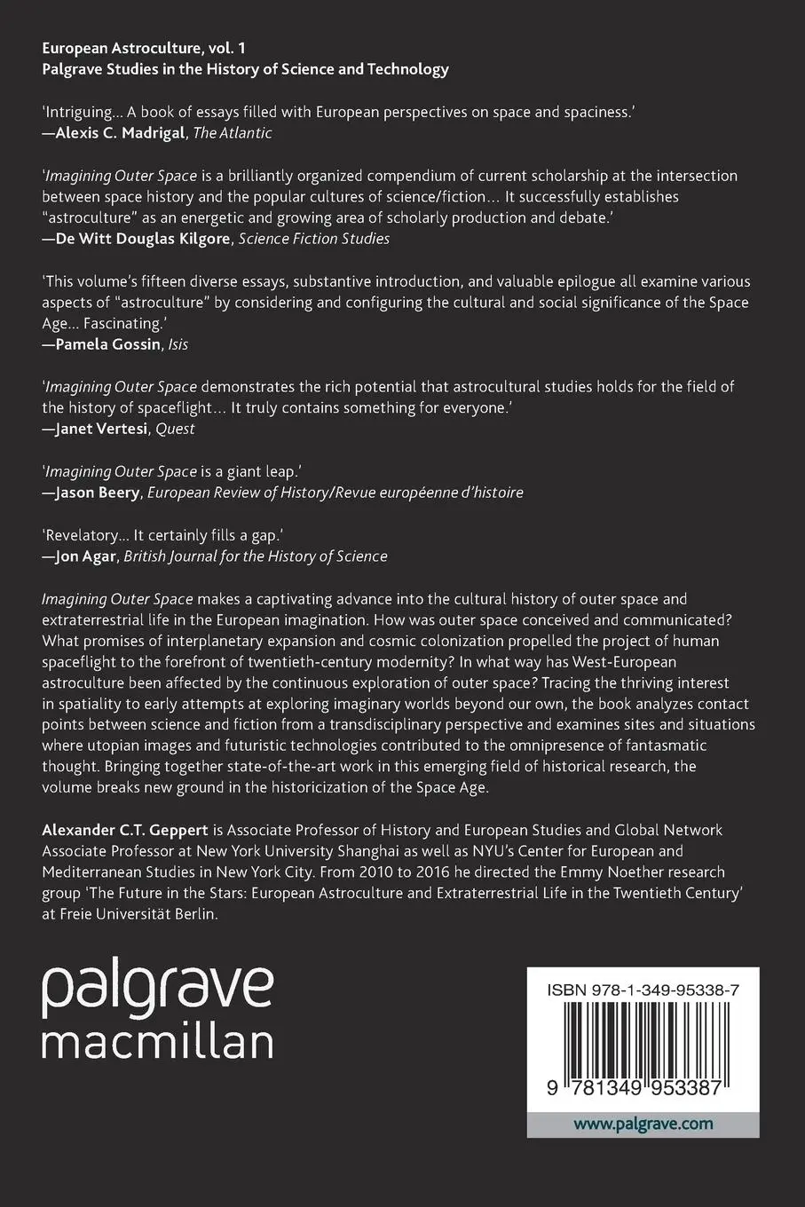 Rückseite: 9781349953387 | Imagining Outer Space | European Astroculture in the Twentieth Century