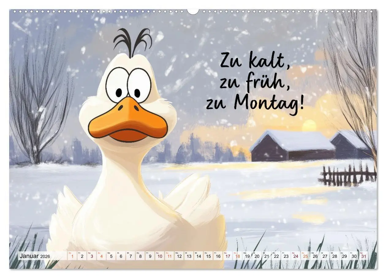Bild: 9783457353387 | Gans coole Sprüche (hochwertiger Premium Wandkalender 2026 DIN A2...