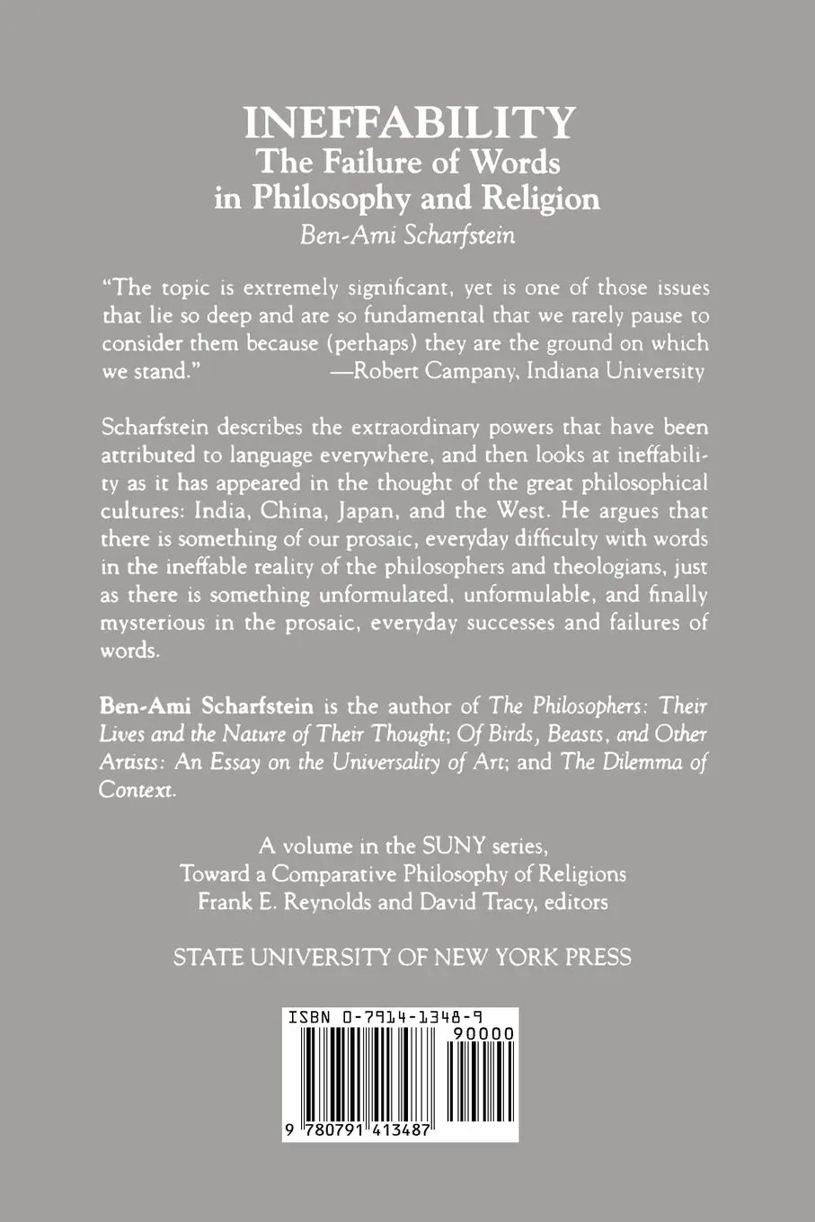 Rückseite: 9780791413487 | Ineffability | The Failure of Words in Philosophy and Religion | Buch