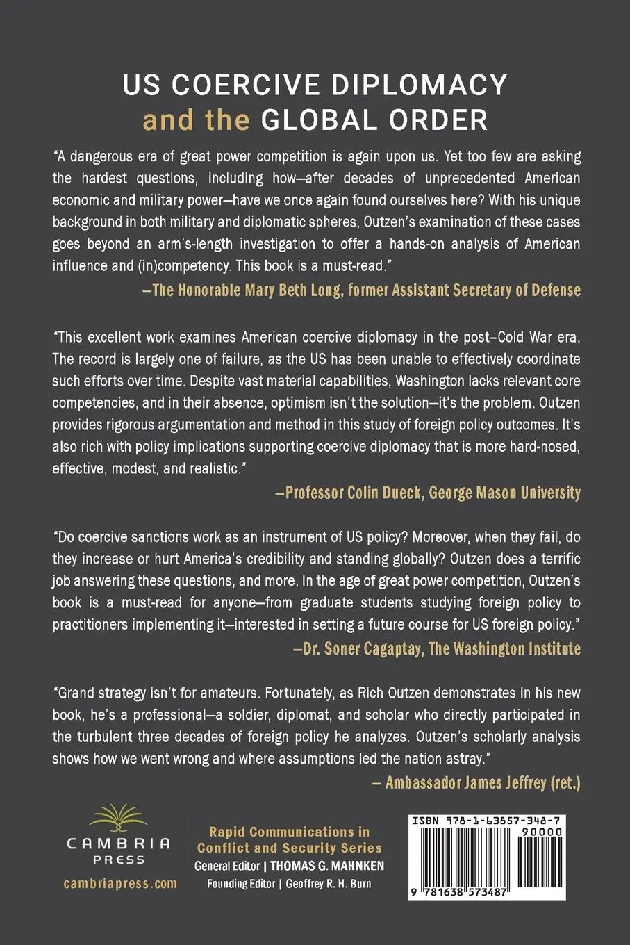 Rückseite: 9781638573487 | US Coercive Diplomacy and the Global Order | Richard Outzen | Buch