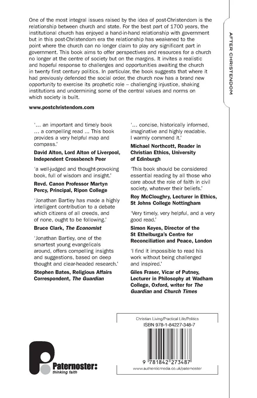 Rückseite: 9781842273487 | Faith and Politics After Christendom | Jonathan Bartley | Taschenbuch