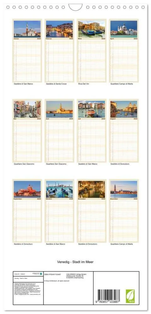 Bild: 9783457103487 | Familienplaner 2025 - Venedig - Stadt im Meer mit 5 Spalten...