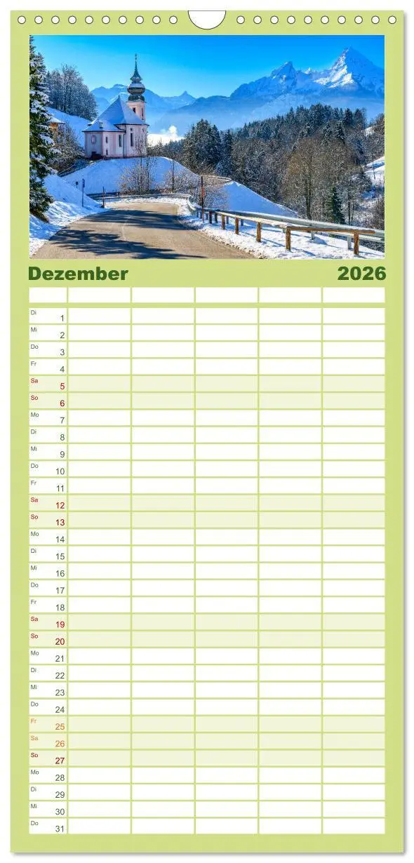 Bild: 9783516503487 | Familienplaner 2026 - Urlaub im Berchtesgadener Land mit 5 Spalten...