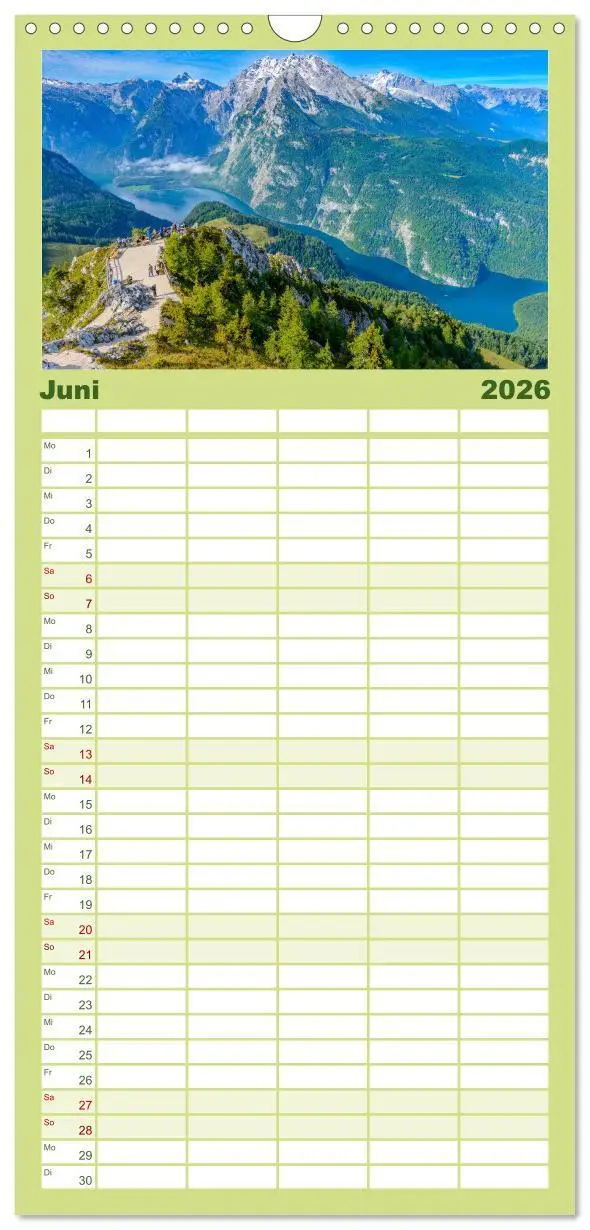 Bild: 9783516503487 | Familienplaner 2026 - Urlaub im Berchtesgadener Land mit 5 Spalten...