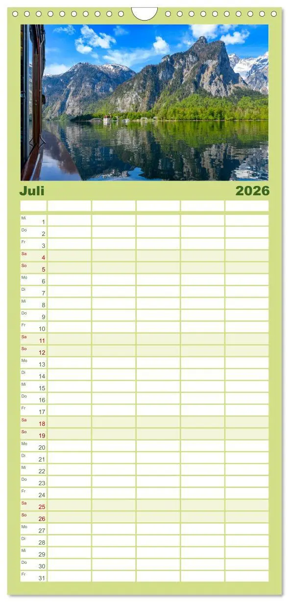 Bild: 9783516503487 | Familienplaner 2026 - Urlaub im Berchtesgadener Land mit 5 Spalten...