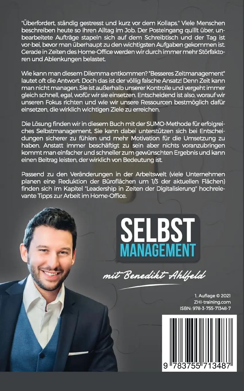 Rückseite: 9783755713487 | Crashkurs Selbstmanagement | Benedikt Ahlfeld | Taschenbuch | 212 S.