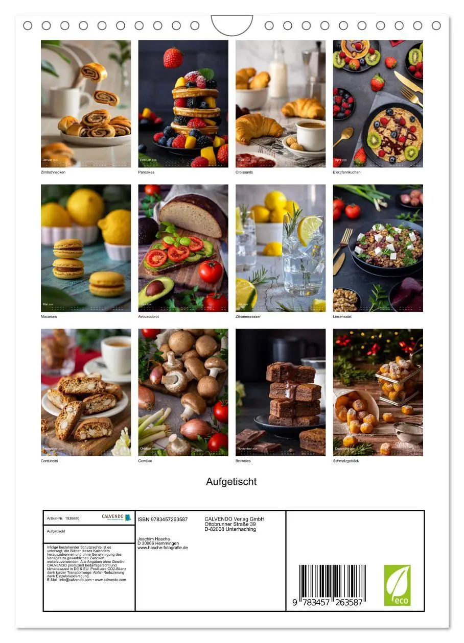 Bild: 9783457263587 | Aufgetischt (Wandkalender 2026 DIN A4 hoch), CALVENDO Monatskalender