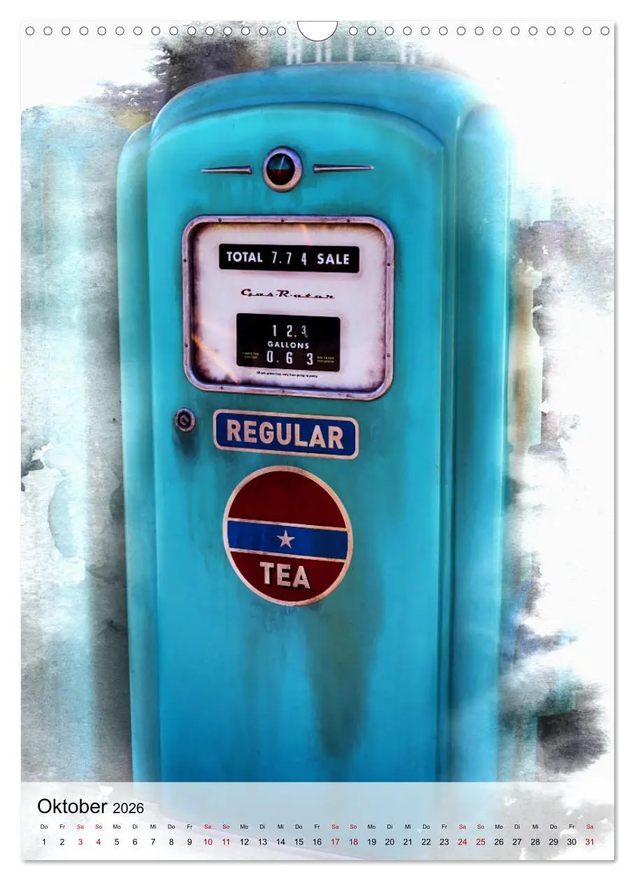 Bild: 9783516353587 | Gasoline - Vintage Tanksäulen in Szene gesetzt (Wandkalender 2026...