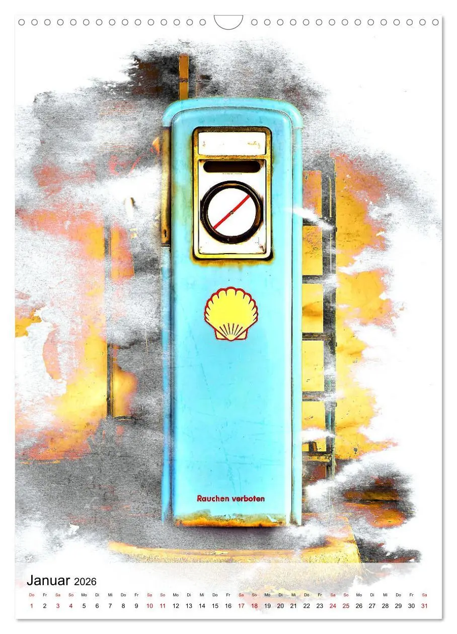 Bild: 9783516353587 | Gasoline - Vintage Tanksäulen in Szene gesetzt (Wandkalender 2026...