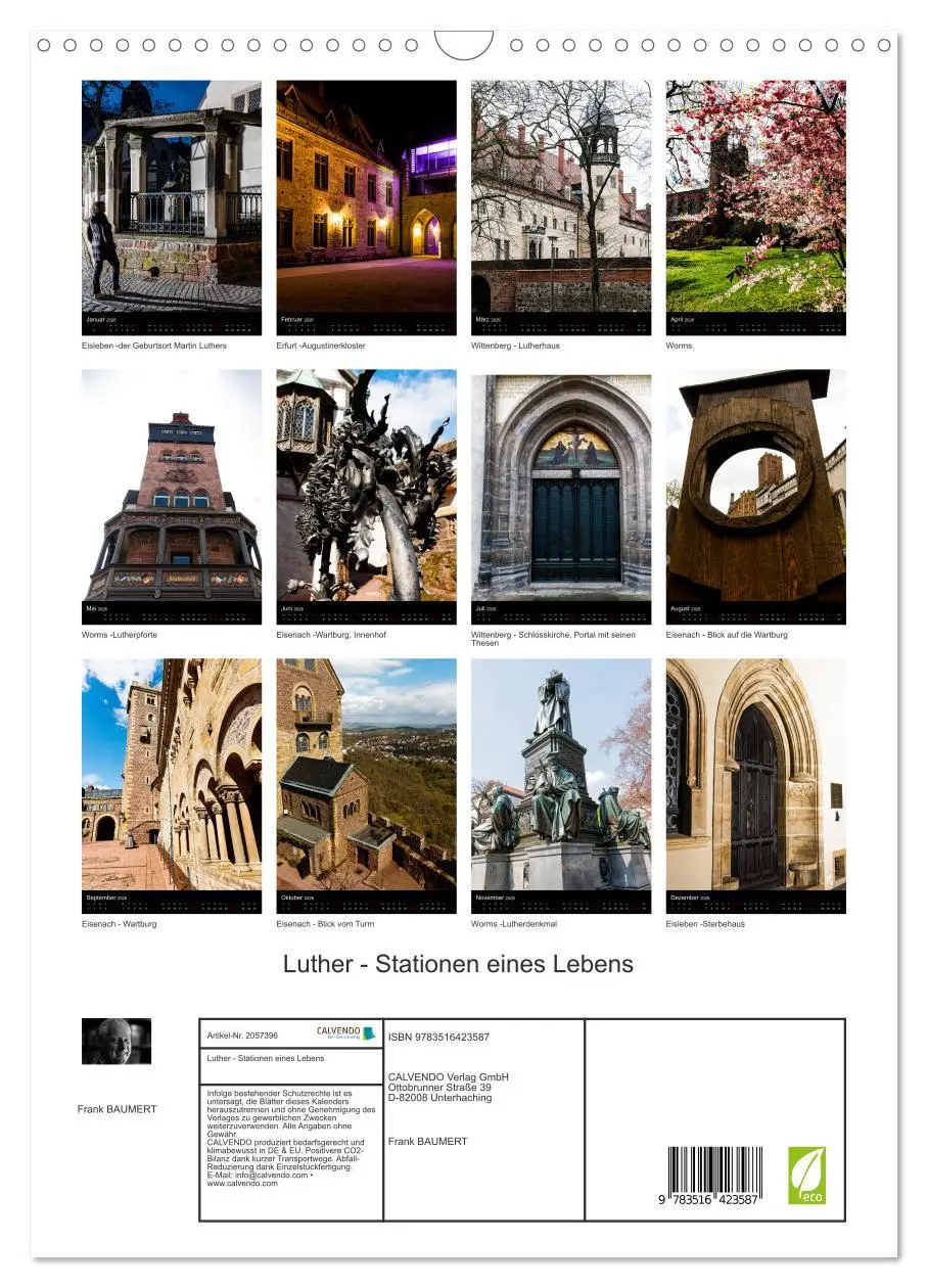 Bild: 9783516423587 | Luther - Stationen eines Lebens (Wandkalender 2026 DIN A3 hoch),...