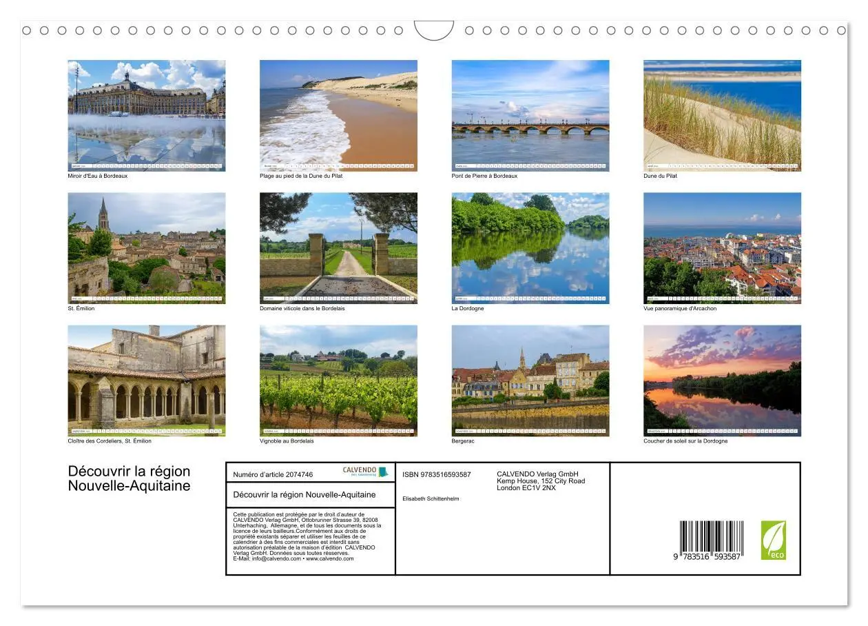 Bild: 9783516593587 | Découvrir la région Nouvelle-Aquitaine (Calendrier mural 2026 DIN...