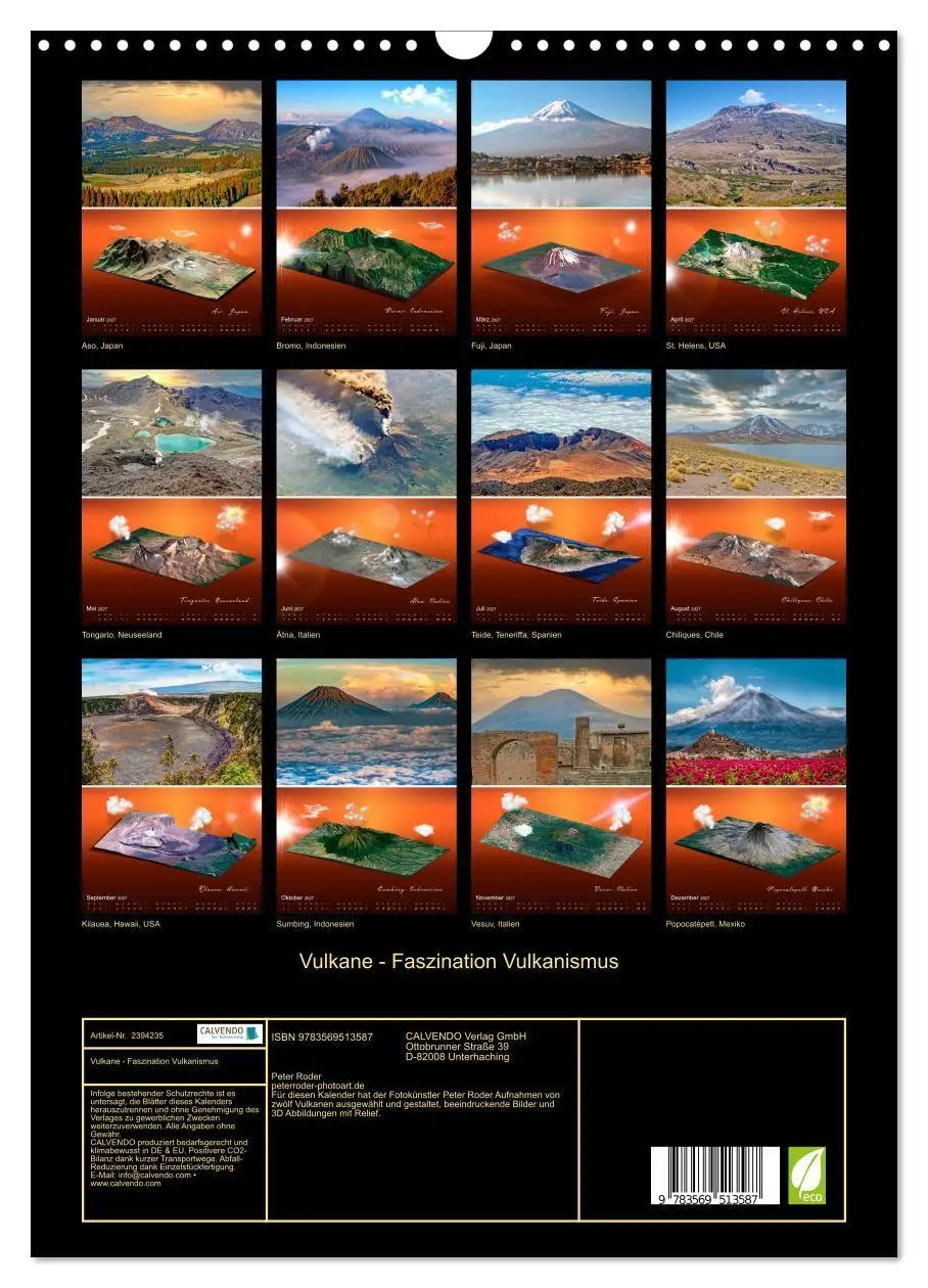 Bild: 9783569513587 | Vulkane - Faszination Vulkanismus (Wandkalender 2027 DIN A3 hoch),...