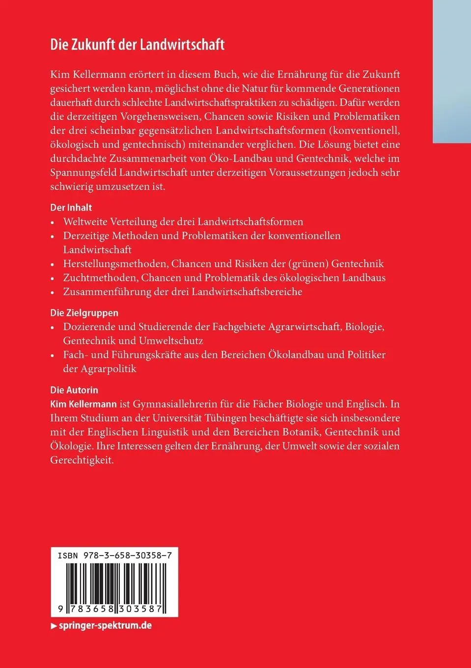 Rückseite: 9783658303587 | Die Zukunft der Landwirtschaft | Kim Kellermann | Taschenbuch | xvii