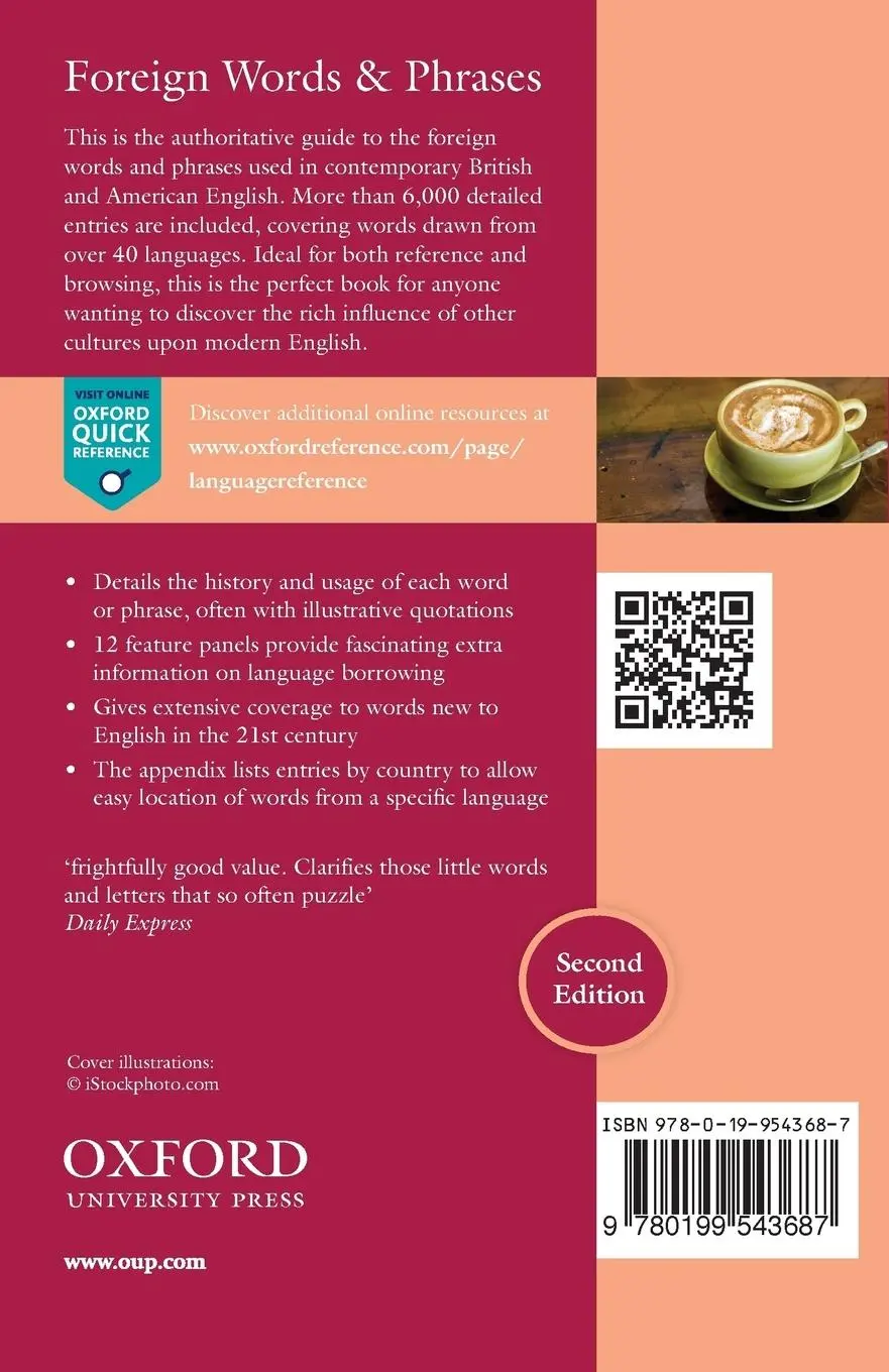 Rückseite: 9780199543687 | The Oxford Dictionary of Foreign Words and Phrases | Andrew Delahunty