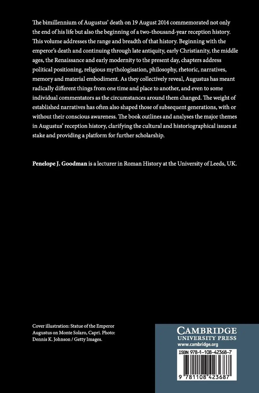 Rückseite: 9781108423687 | Afterlives of Augustus, AD 14-2014 | Penelope J. Goodman | Buch | 2018