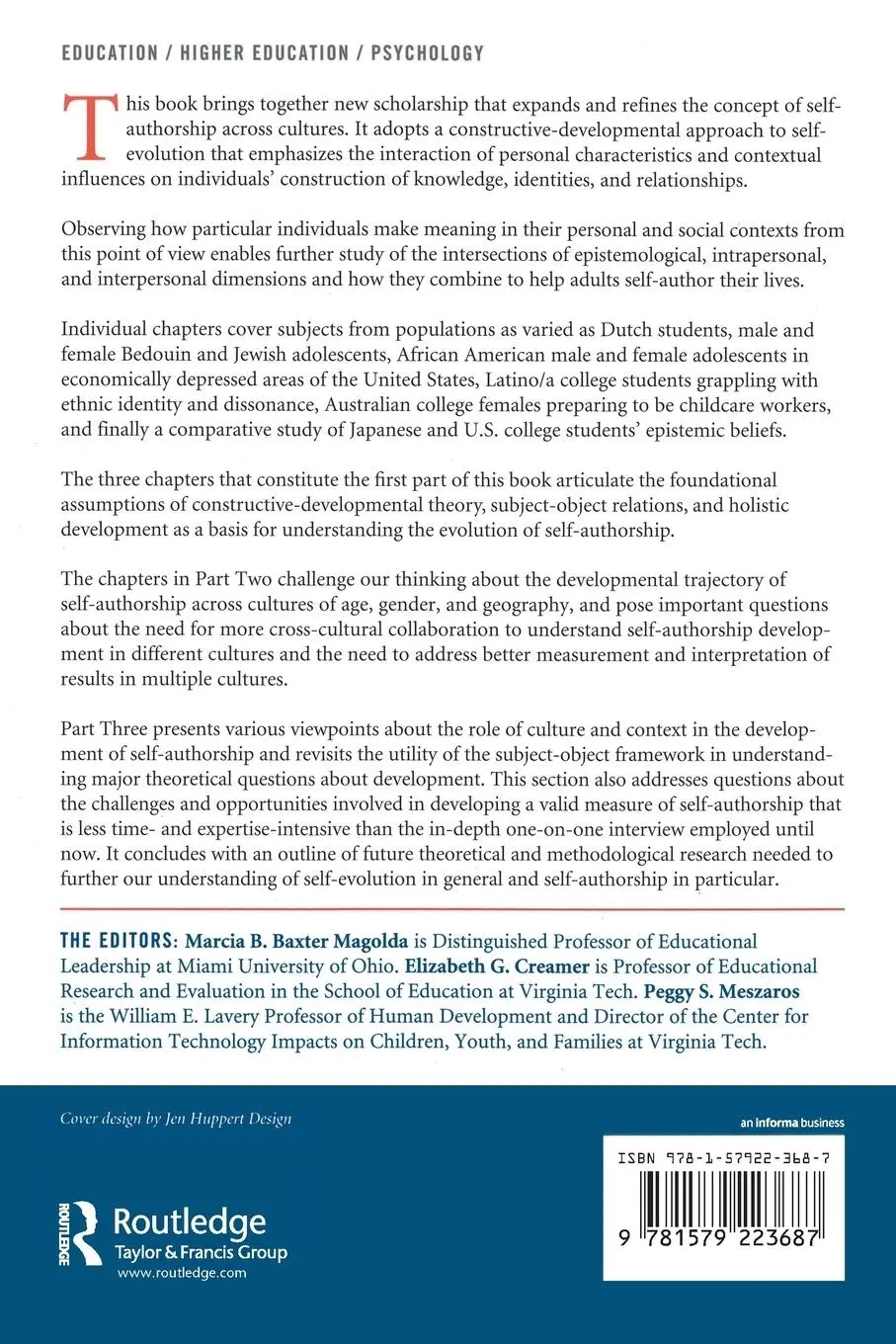 Rückseite: 9781579223687 | Development and Assessment of Self-Authorship | Magolda (u. a.) | Buch