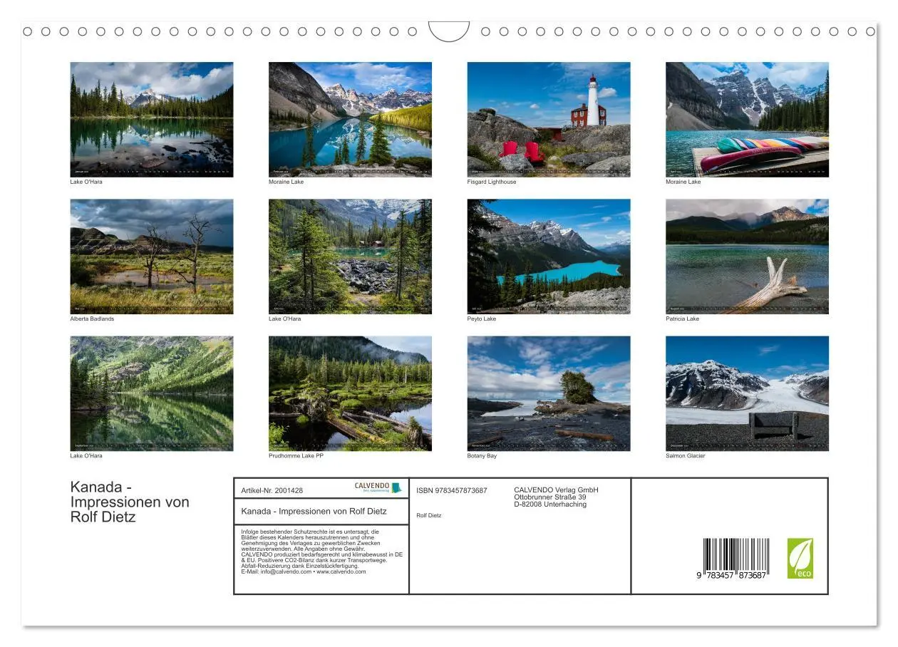 Bild: 9783457873687 | Kanada - Impressionen von Rolf Dietz (Wandkalender 2026 DIN A3...