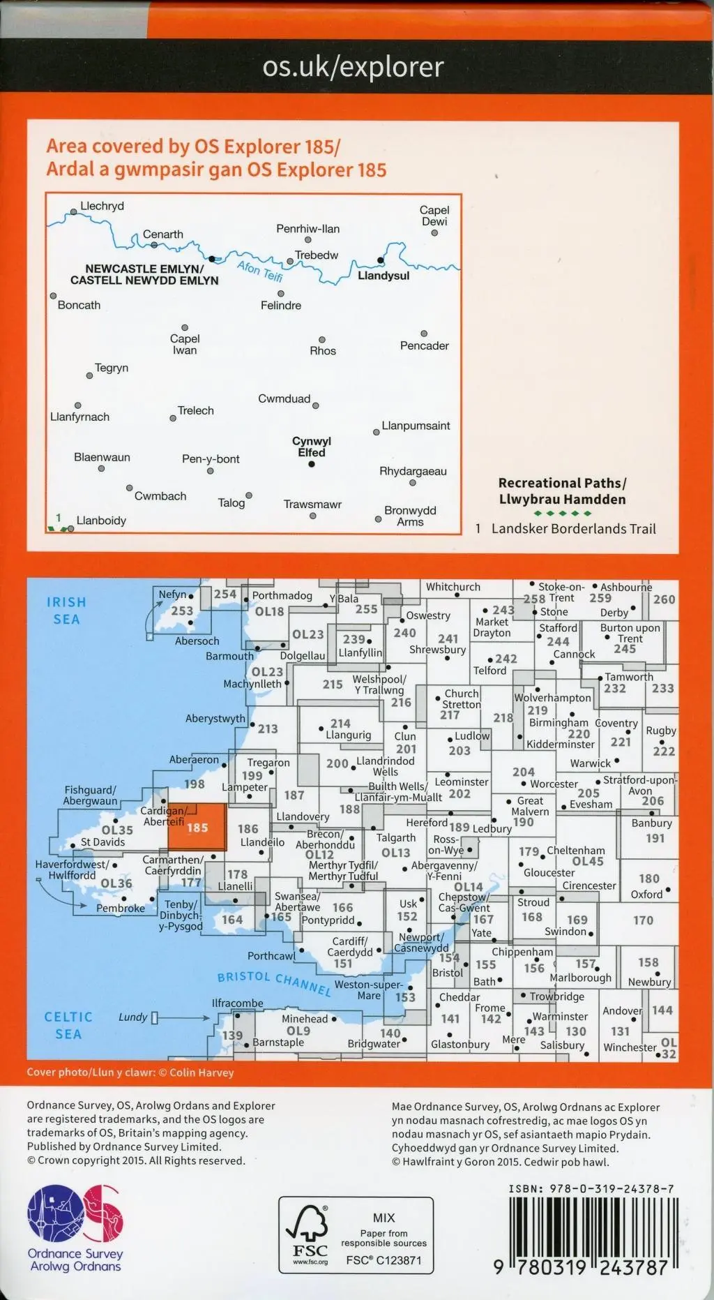 Bild: 9780319243787 | Newcastle Emlyn, Llandysul and Cynwyl Elfed | Ordnance Survey | 2015