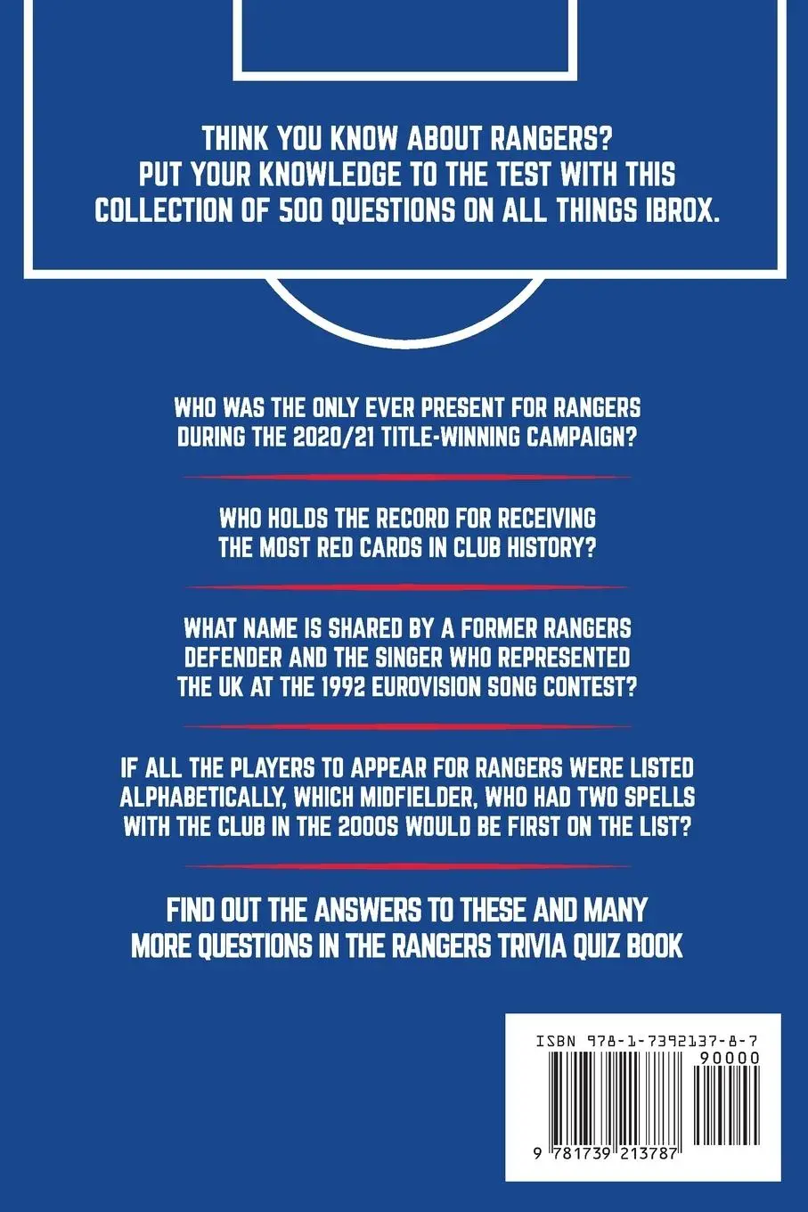 Rückseite: 9781739213787 | Rangers Trivia Quiz Book | Chris Bradshaw | Taschenbuch | Englisch